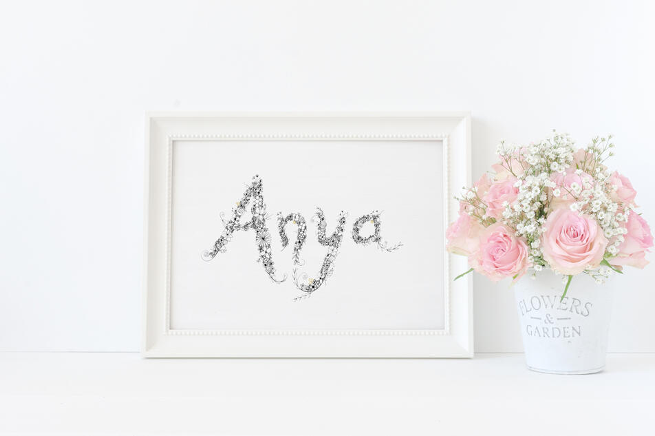 Floral Lettering Name