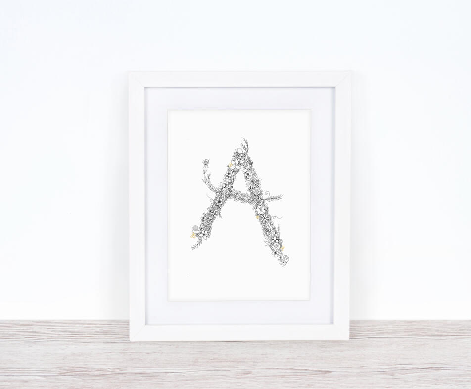 Floral Lettering Initial